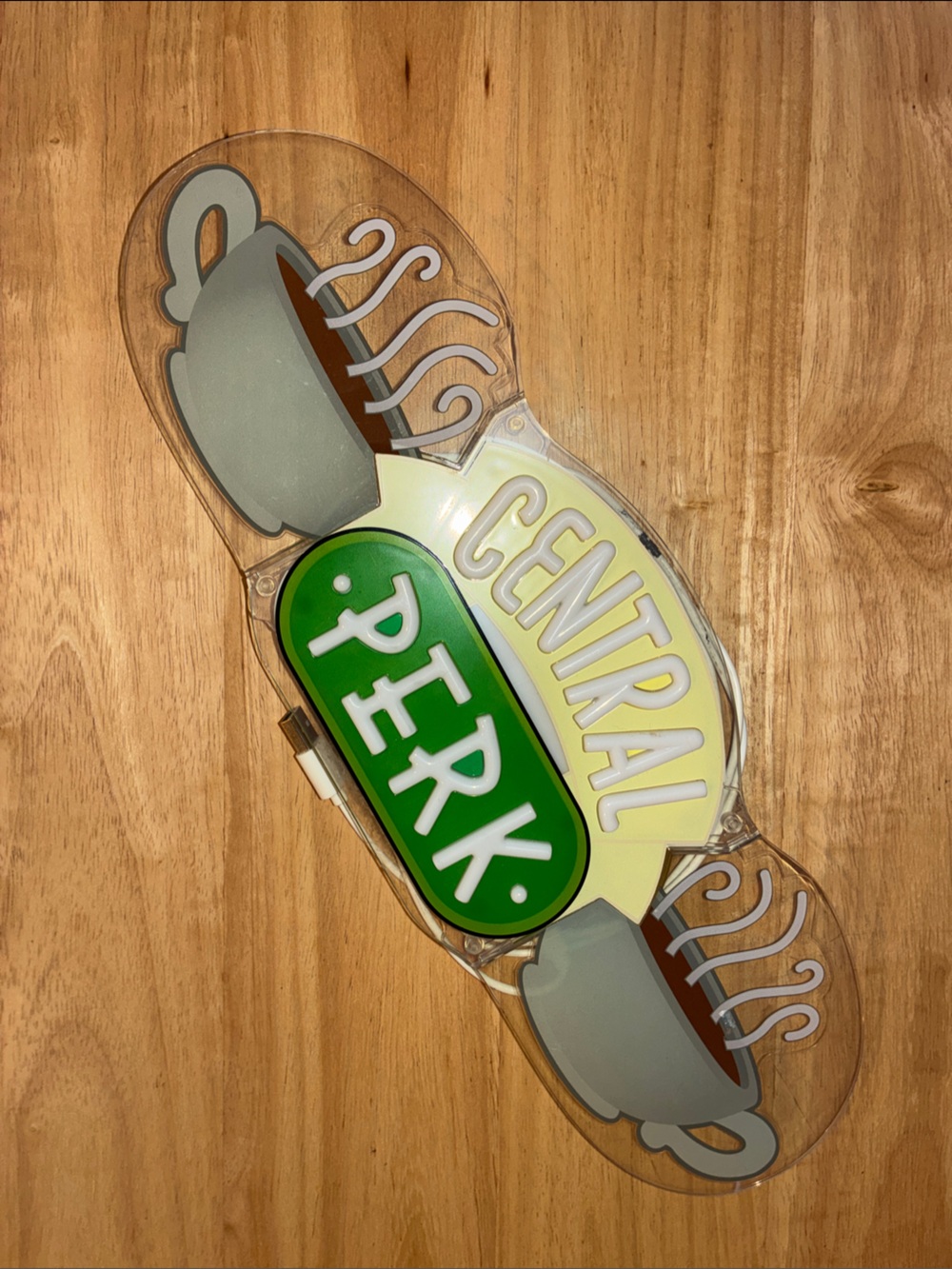 Central Perk Logo Wall LED Sign - Green and Cream